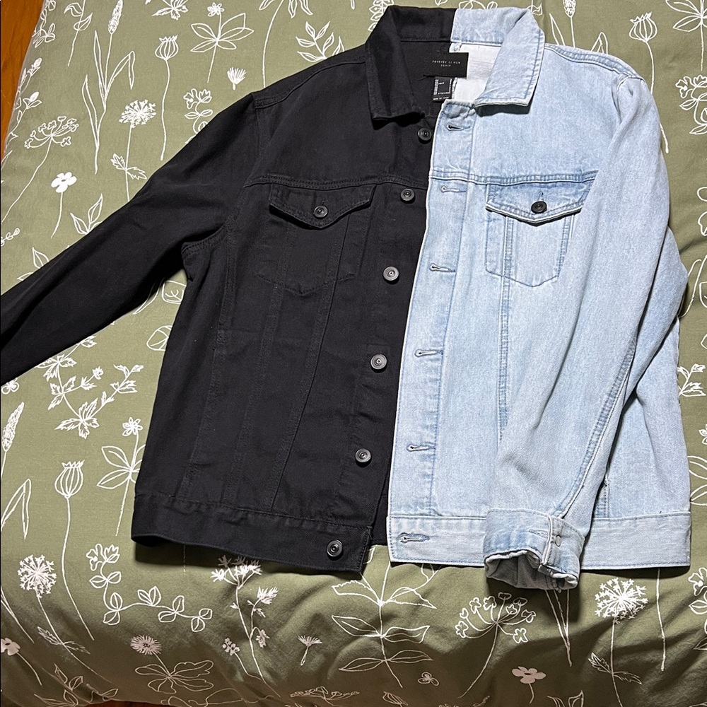 Forever 21 Two-Tone Black and Light Blue Jacket